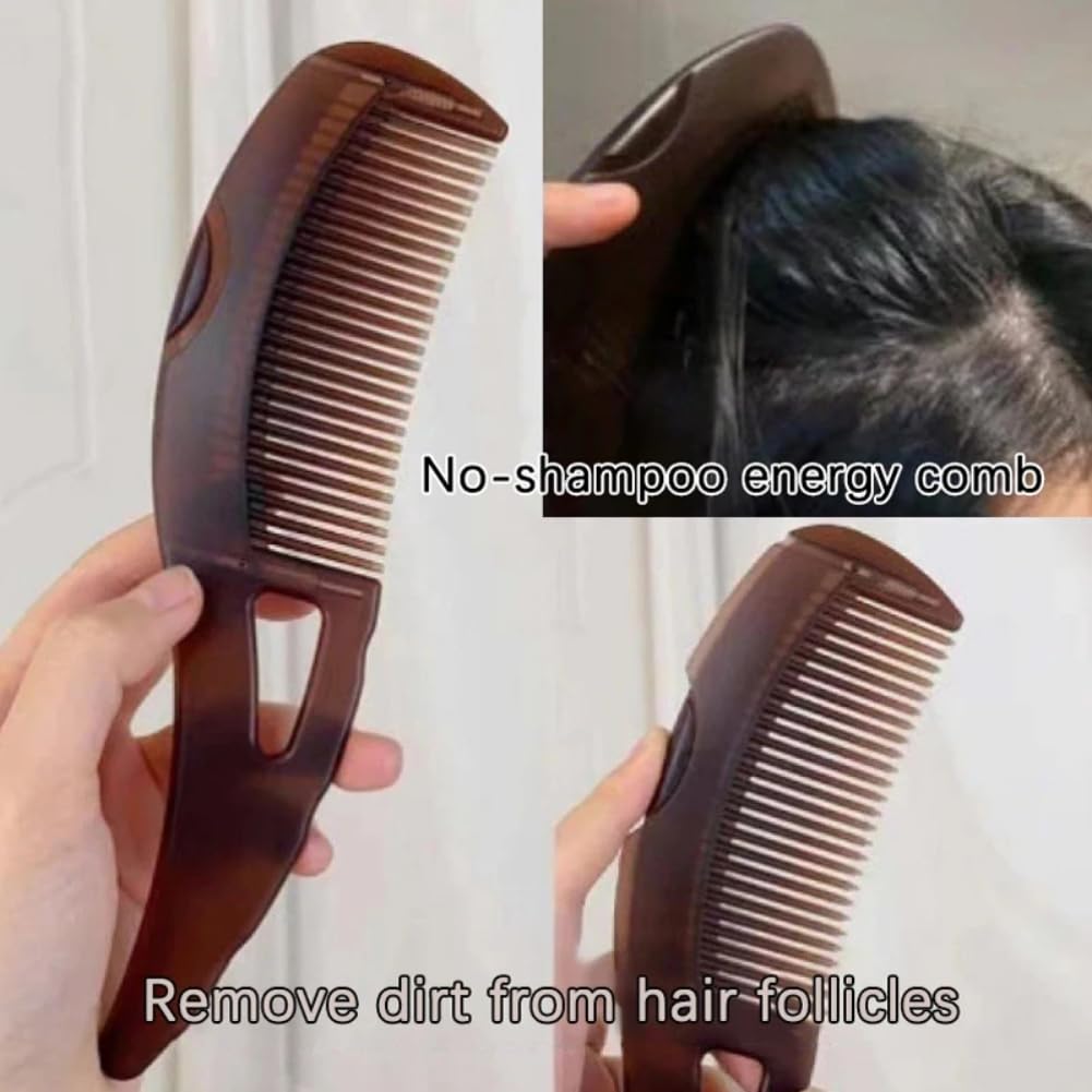 Dandruff Comb, Hollow Tooth Hairbrush for Scalp Massage/Refreshing and Dandruff/Dirt Removal, Reduce Scalp Itching/Oil, Scalp Care Comb with Skin Scraping Handle for Women Men (Box &Bag package)