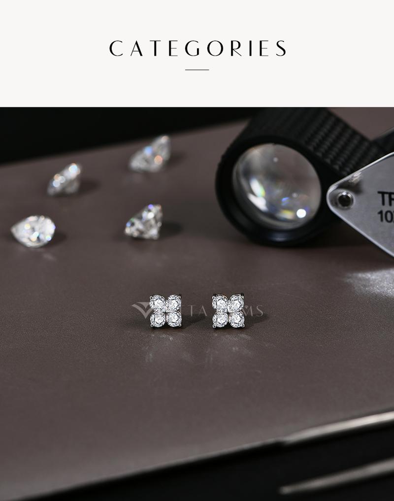 All 0.4CT Round Cut D Color VVS1 Synthetic Moissanite Earrings For Women Sparkling Wedding Gift E020