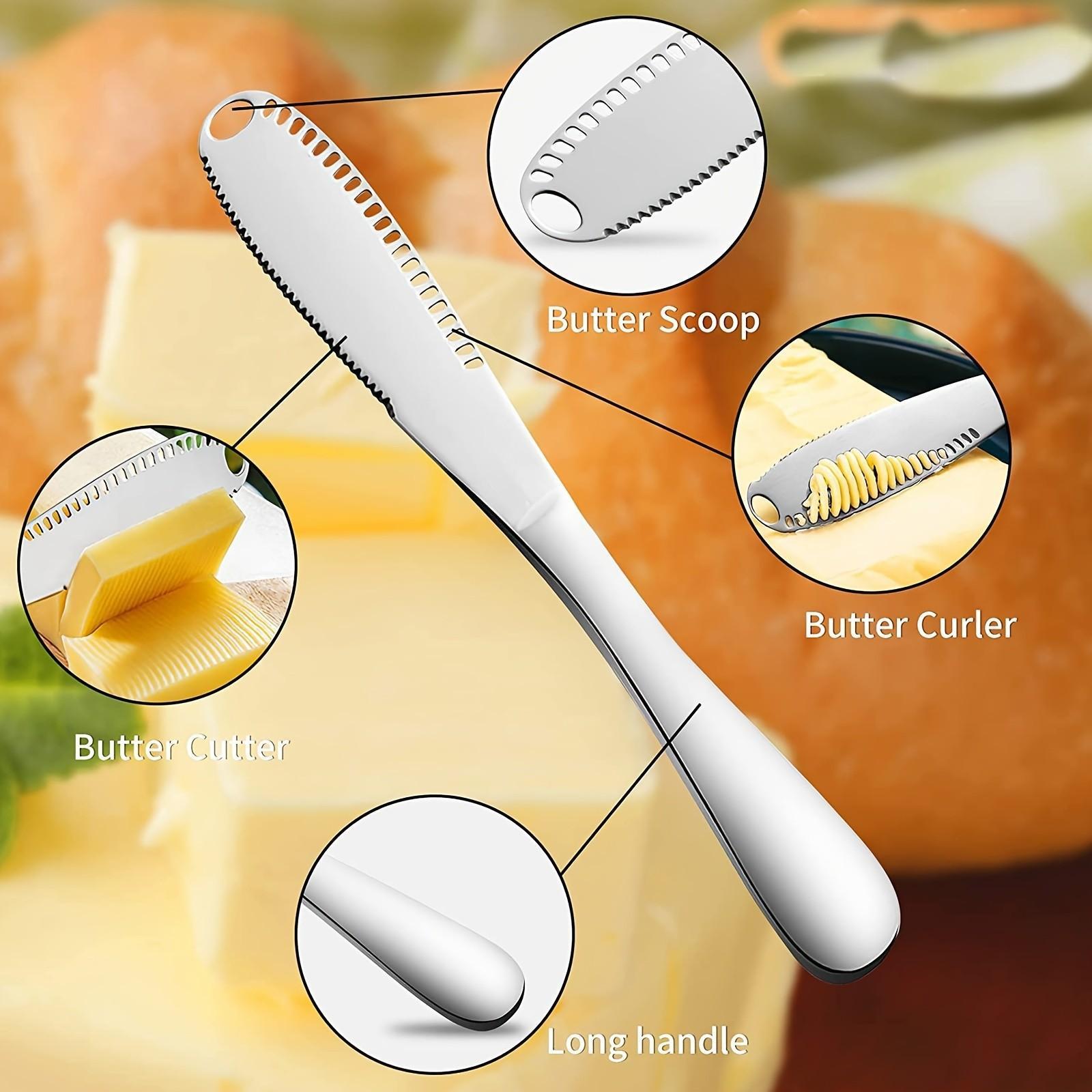 304 Stainless Steel Multi-Functional Butter Knife with Holes, Cheese Cream Spreader, Bread Jam Sawtooth Butter Knife