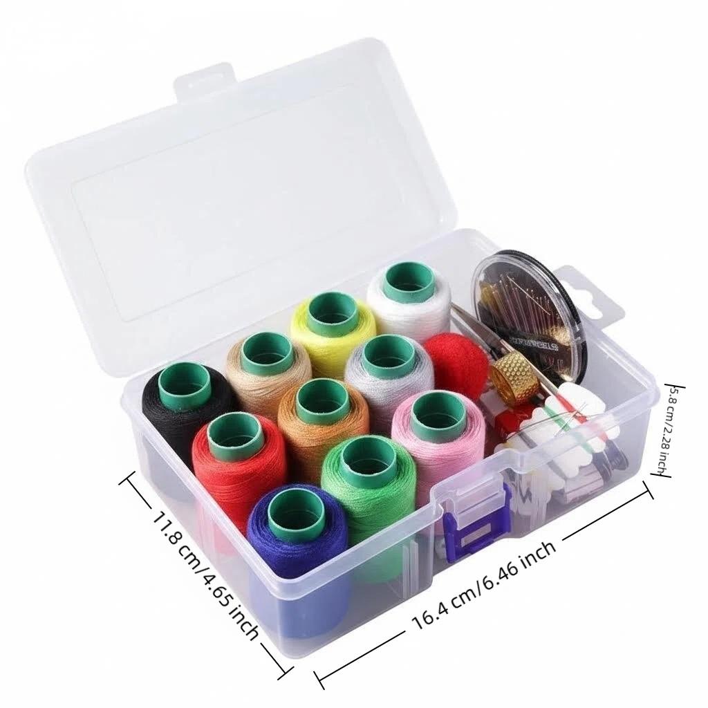Home Sewing Needle Threader Set, Practical Household Stitch Kit, Portable Dormitory Storage Box, High-Quality Easy-To-Organize Case