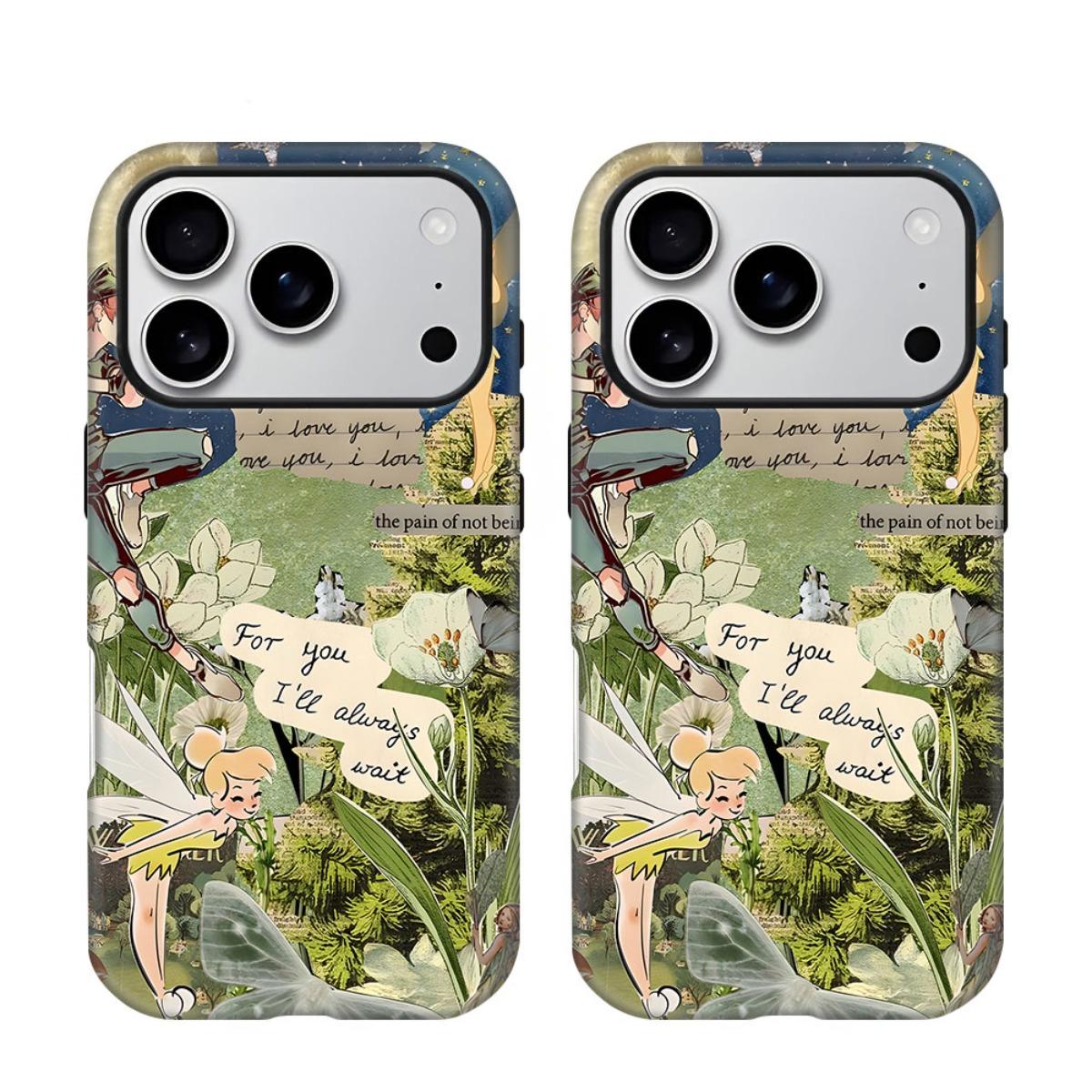 Tinker Bell Cartoon Cute Two-In-One Film Case, Dual Layered Case for Superior Protection, for iPhone 17 16 15 14 13 12 11 Plus Pro Max Samsung Galaxy S26 S25 S24 S23 S22, Birthday Christmas Gifts for Friends
