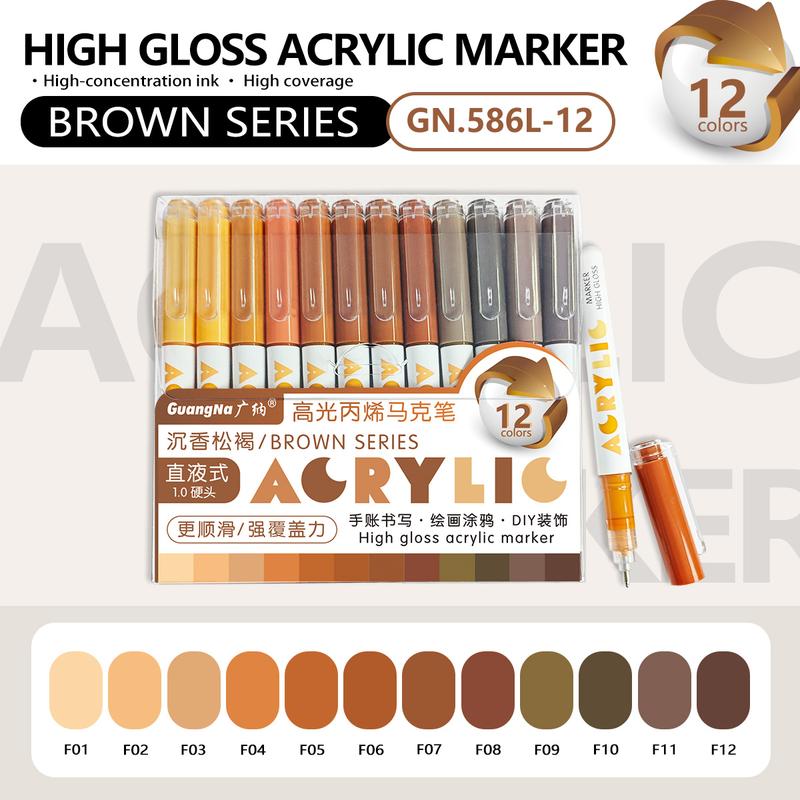 High Gloss Acrylic Markers,1mm Bullet Nib Acrylic Paint Pens Set,Bright Colors,Big Capacity ink,Wide Range of Uses,For Rock Painting, Canvas, Wood, Glass, Ceramic, Fabric, Plastic, Egg, Art Painting Supplies Kit #TOP PICKS