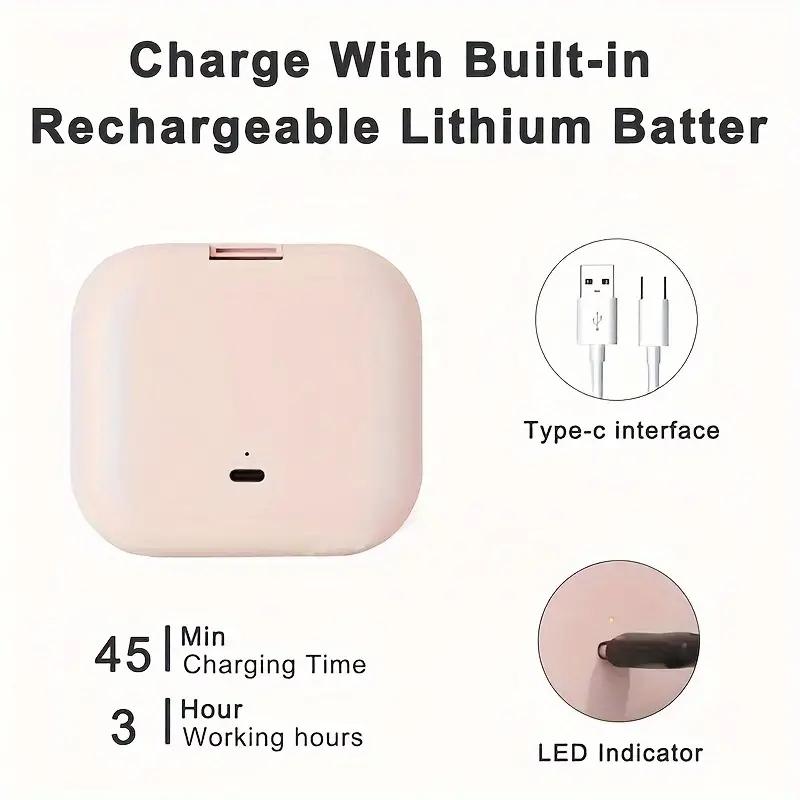 Portable LED Travel Cosmetic Mirror, 1 Count Rechargeable Luminous Compact Cosmetic Mirror, Lighted Makeup Mirror, Double-sided Pocket Mirror for Women & Girls
