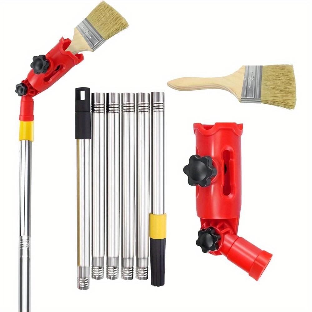 1 Set Multi-Angle Paint Brush Extender with Rotating Head Extension Rod - Handheld Painting Tool for High Ceilings, Windows, Walls, Corners & Edges - Adjustable Rotating Head for Precise Angle Control