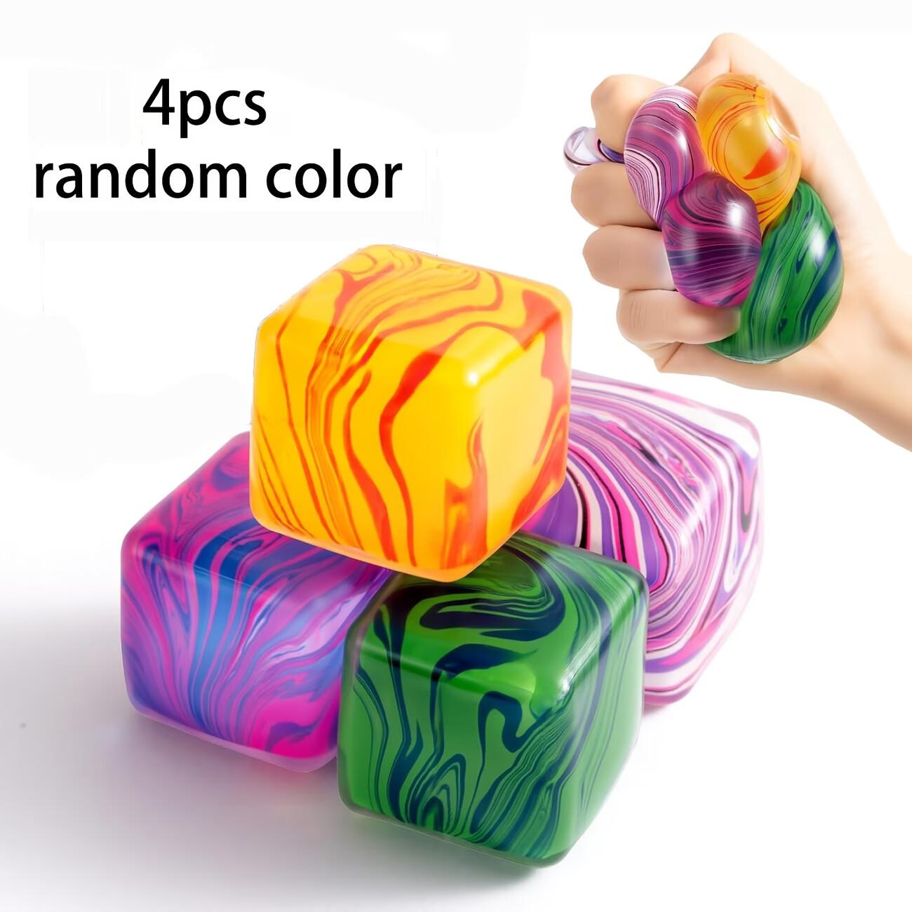 1/4pcs Squishy Fidget Toys Stress Cube Bulk, Slow Rising Stress Balls for Kids, Sensory Fidget Toys, Classroom Prizes, Party Favors