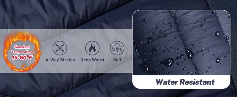 MoFiz Women's Puffer Vest Lightweight Hooded Warm Fleece Lined Hybrid Softshell Hiking Winter Sleeveless Zip Vest