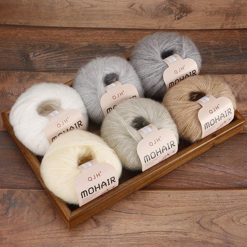 2pcs High Quality Soft & Warm Mohair Blend Yarn, Ideal for DIY Hand Knitting & Crocheting Elegant Sweaters, Shawls, Scarves