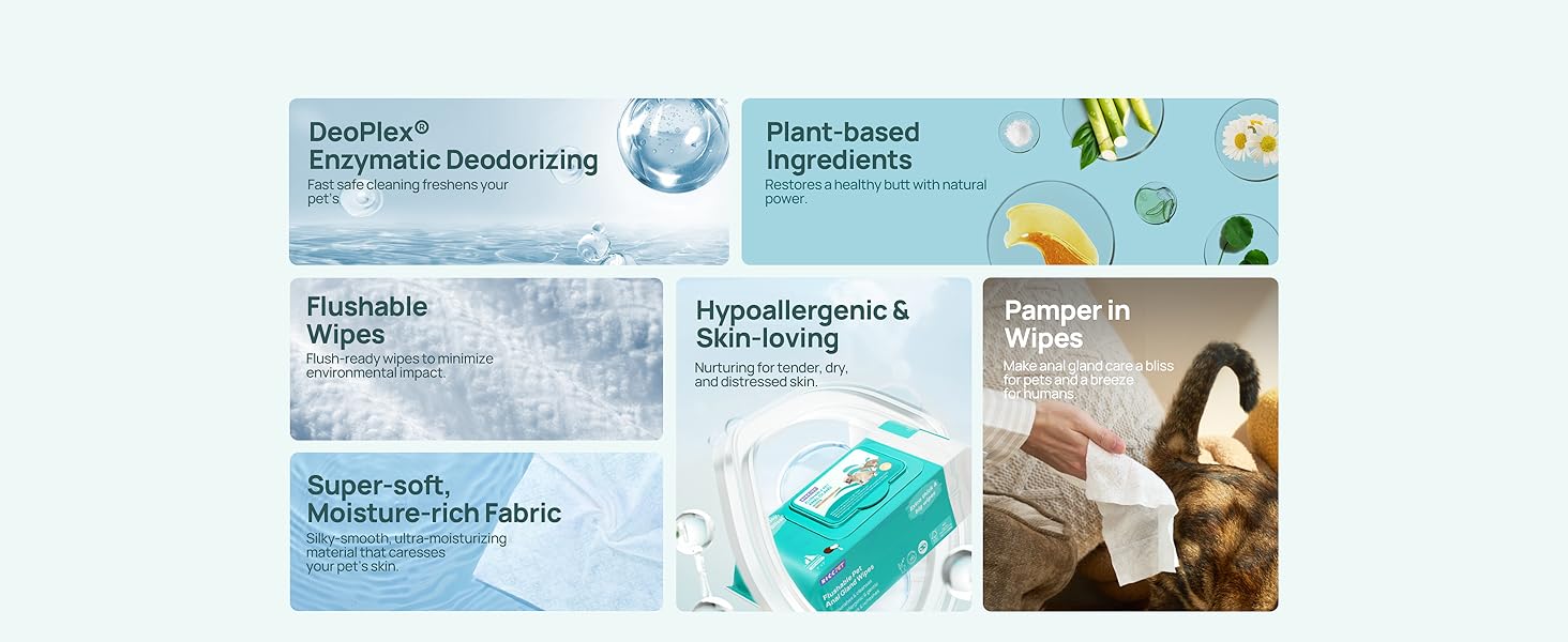 【SpringGlowUp】HICC PET Flushable Dog & Cat Anal Gland Wipes 100&400 Pcs Portable and Easy to Rinse Love Your Pet, Clean it Once a Day Hypoallergenic Grooming #petlife 【SpringGlowUp】HICC PET Flushable Dog & Cat Anal Gland Wipes 100&400 Pcs Portable and Easy to Rinse Love Your Pet, Clean it Once a Day Hypoallergenic Grooming #petlife