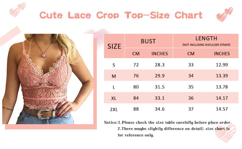 Beotyshow Women's Soft Casual Lace Crochet Spaghetti Strap Cami Crop Top Camisole
