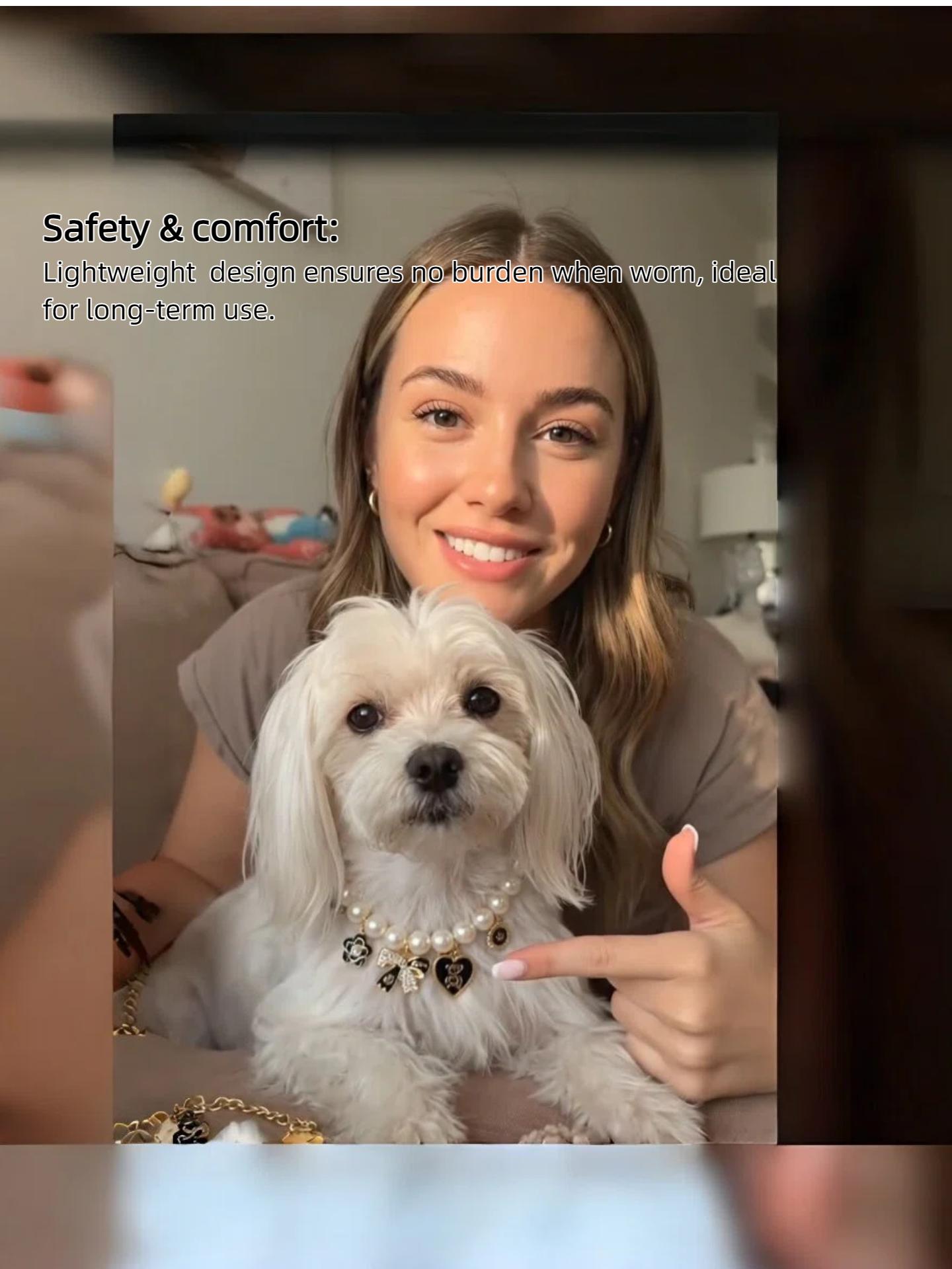 Pet Pearl Necklace Collar |   Vintage Luxury Bow & Camellia Pet Jewelry Pet Collar |   Pearl Necklace Collar for Cats & Dogs |   Vintage Luxury Bow |   Heart Charm |   Noiseless Design |   Camellia Decor  Wedding Birthday Party Photo Props |   Fashion Pet