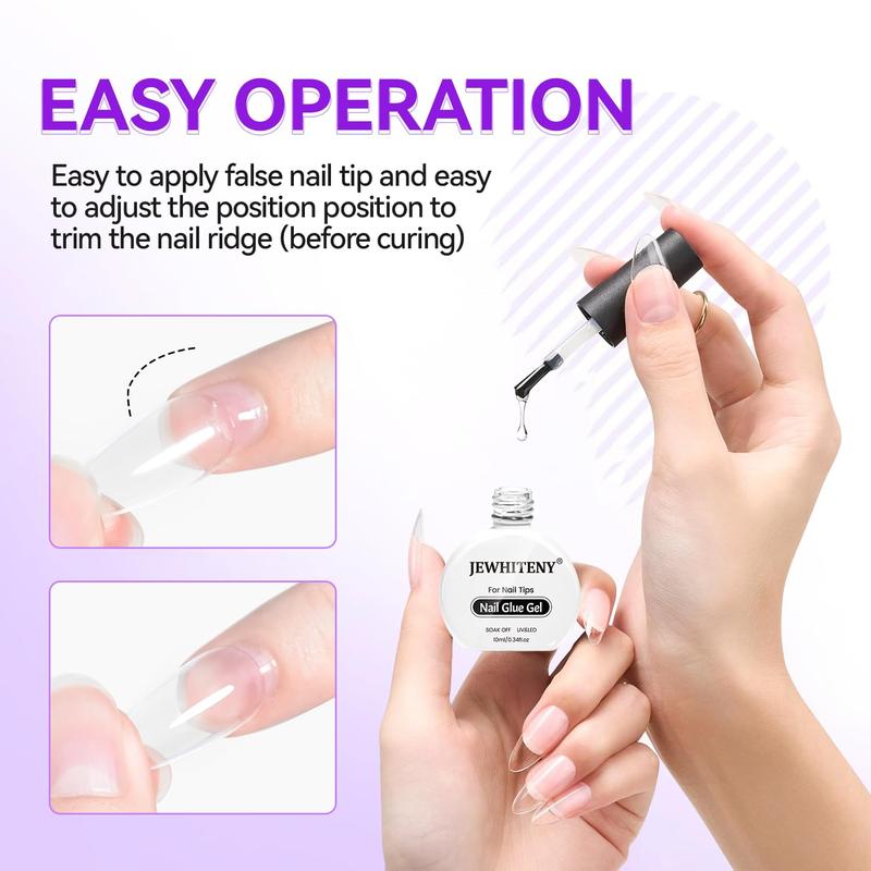 JEWHITENY 2pcs 10ML Nail Glue Gel for Nail Tips Nail Gel Glue for False Nails Tips and Clear Press on Nails Gel Nail Glue Long Lasting Need U V Light Cured JEWHITENY 2pcs 10ML Nail Glue Gel for Nail Tips Nail Gel Glue for False Nails Tips and Clear Press on Nails Gel Nail Glue Long Lasting Need U V Light Cured