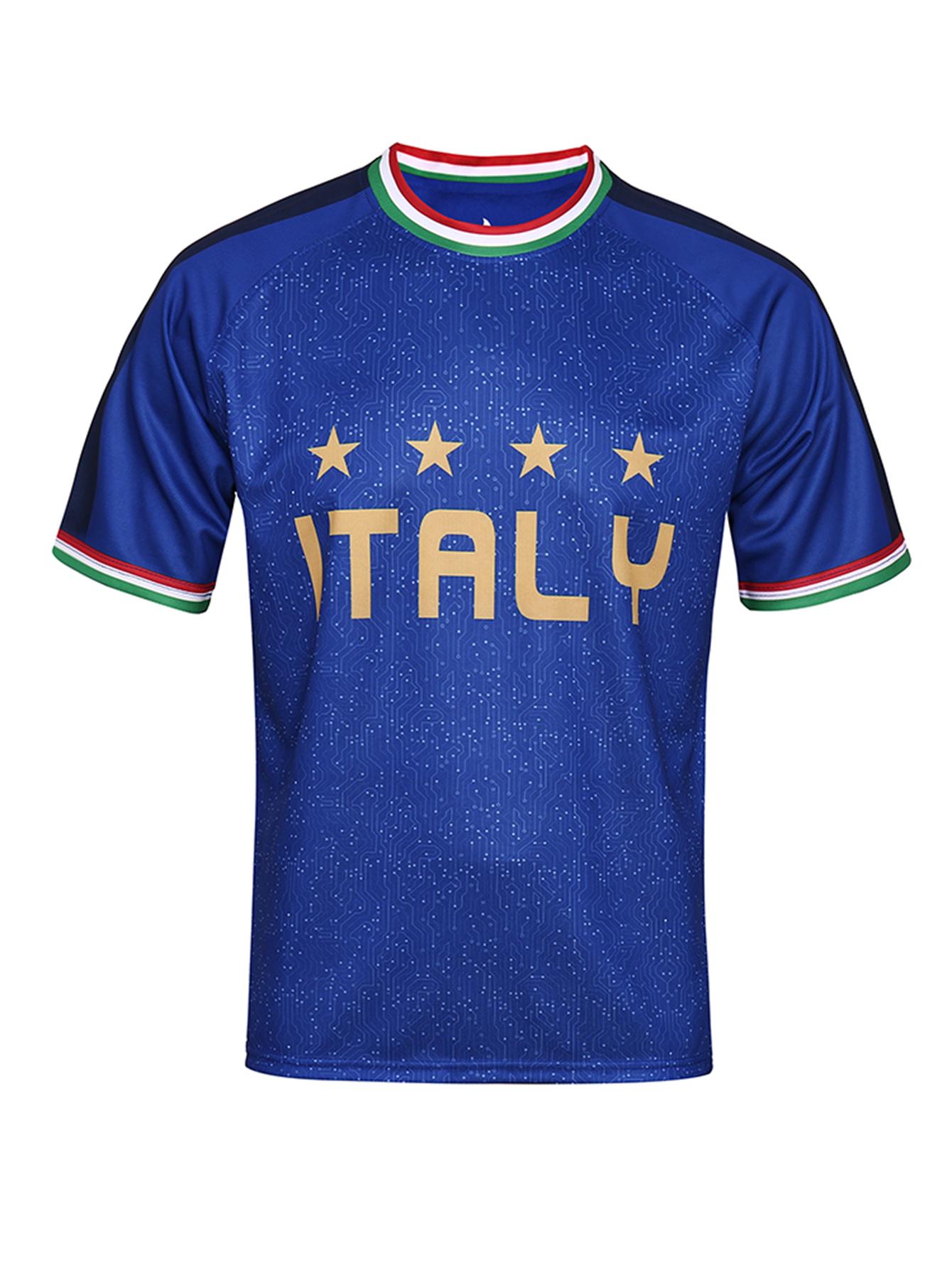 New Design Yingruida Italy National Top Jerseys Home Fans Soccer Shirt Adults Outdoor Breathable Football Jersey for Men as Gift