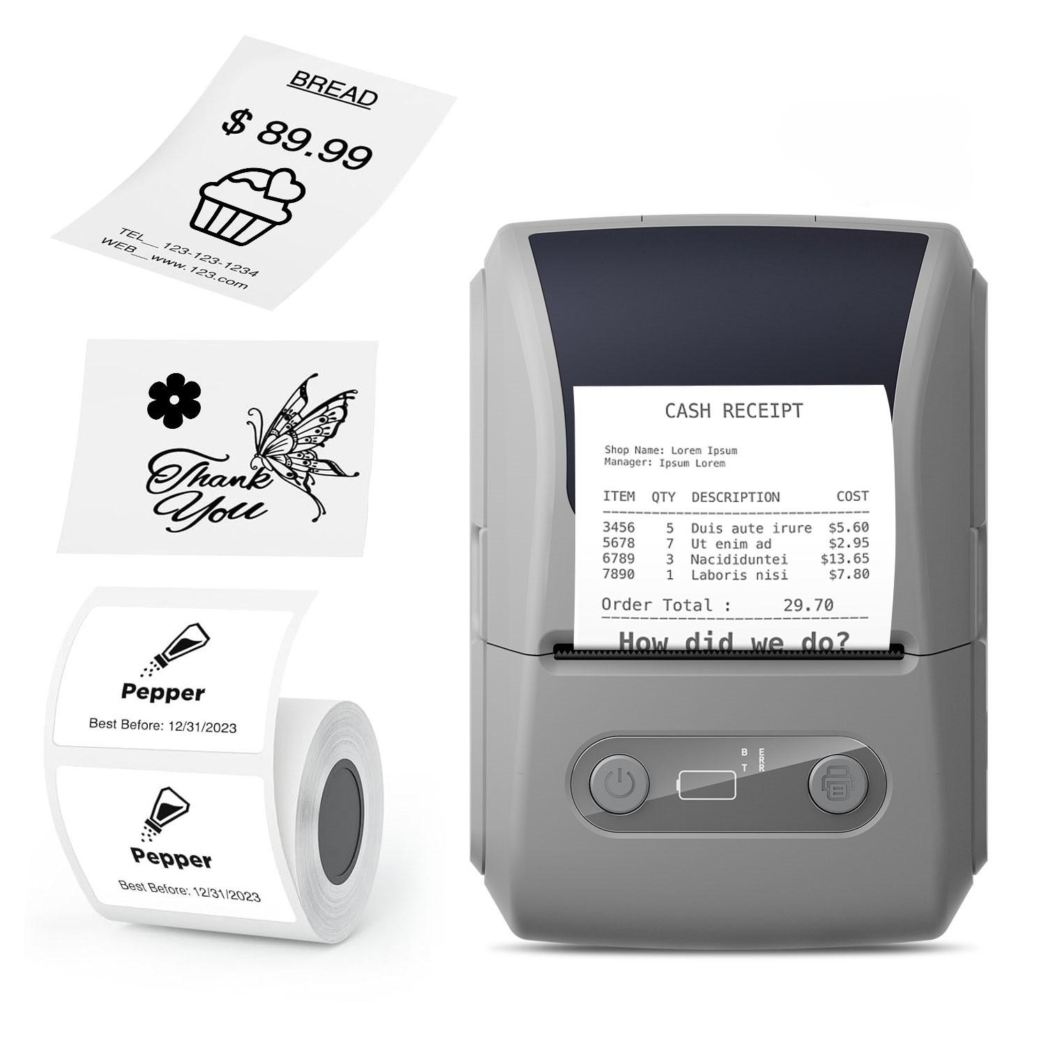 Portable Label Printer, Wireless No Ink Required for Address Barcodes, Small Business Gift Tags, Christmas and Valentine's Day Gifts