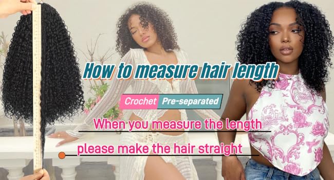 Curly Knotless Pre-Separated Crochet Hair Extensions 140G Micro Pre Looped Crochet Human Hair Extensions Curly 100% Human Hair Extensions Natural  Black Color
