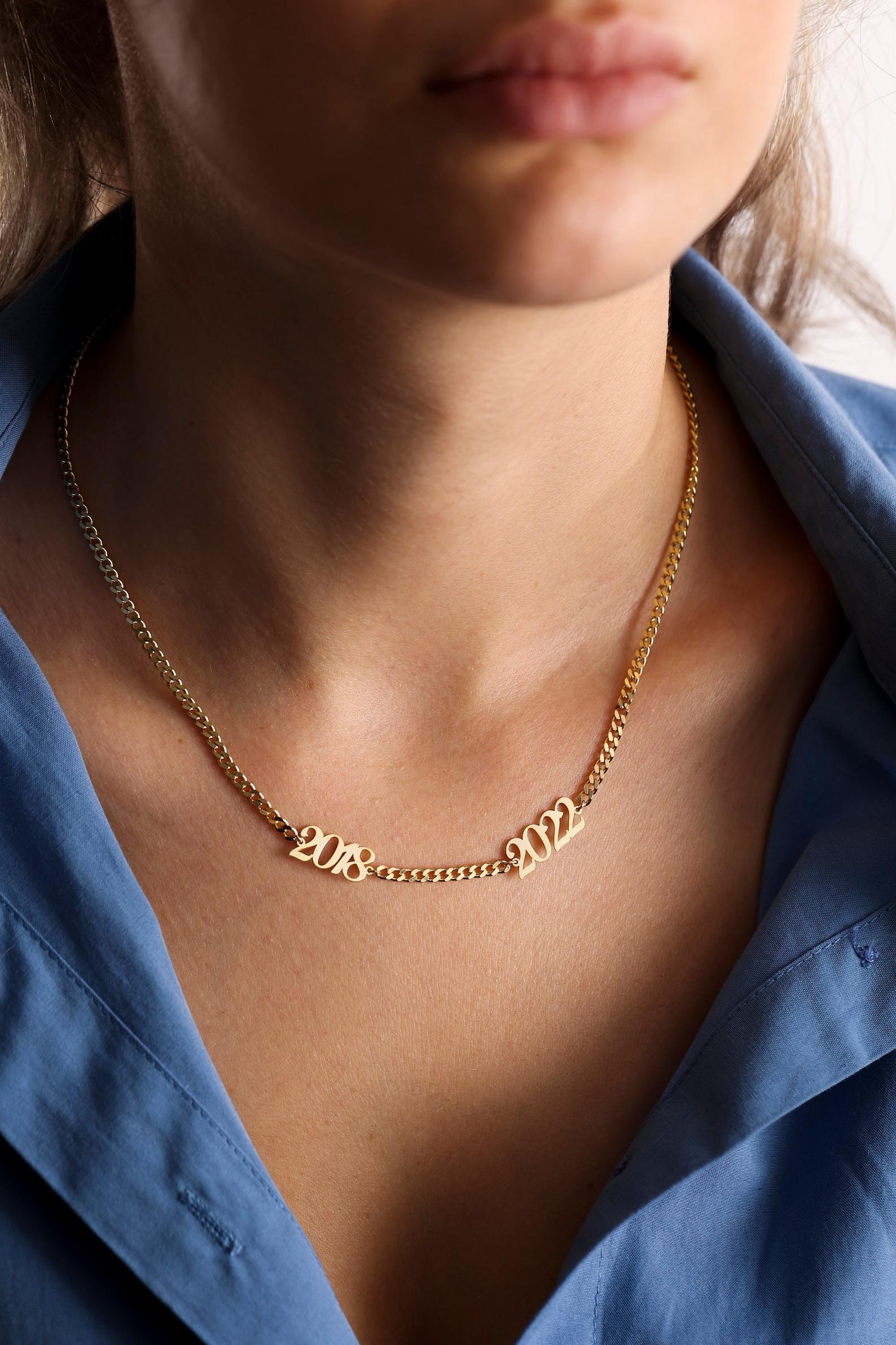 AS920 Personalized Custom Digital Name Pendant Multi-digital Name Stainless Steel Necklace Family Gift
