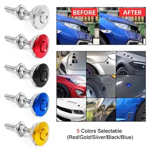 Universal Mini Push Button Bumper Fasteners Quick Release Hood Pin Lock Clip Car Engine Bonnet Outer Latch Kit Selectable Multi Color Pack Gift