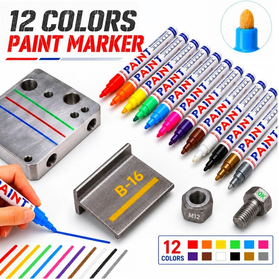 Permanent Paint Marker Pen Set, Waterproof Quick Dry Markers for Car Tires, Metal, Wood & Glass, Ideal for DIY Crafts & Repair, Waterproof Art Markers, Marker Pens Set