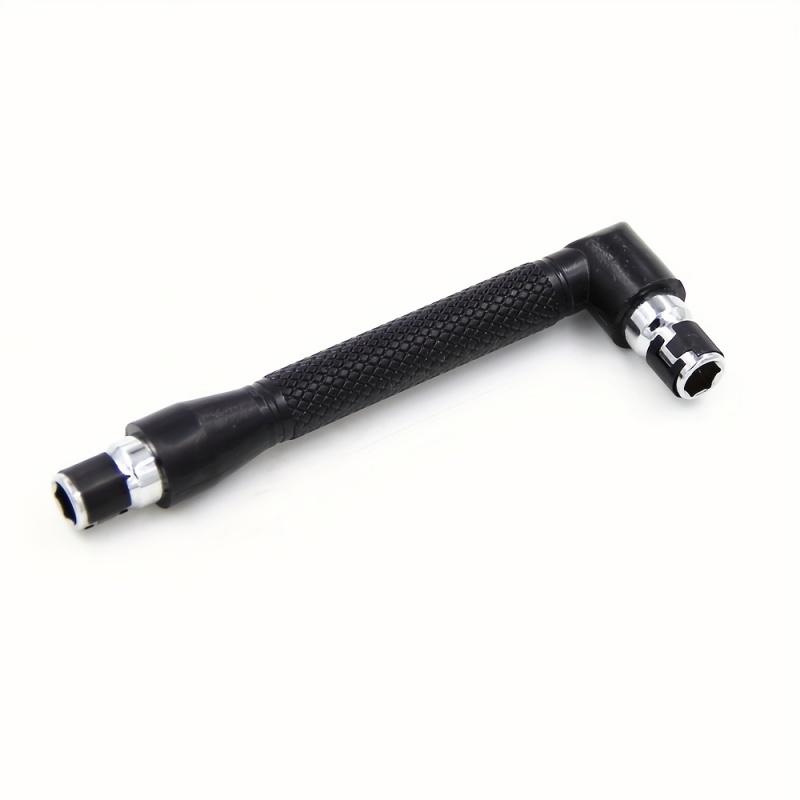 Hexagonal screwdriver bit 90-degree double-headed handle 6.35mm wrench tool black non-slip manual screwing accessory