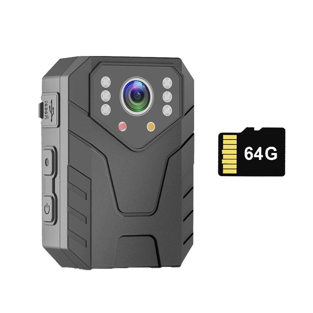 Mini Body Camera, Audio Video Recording, 1080P HD, Night Vision, 32B Card, for Security Guards,  Travel, Portable Wearable Spy Cam Hidden Camcorder