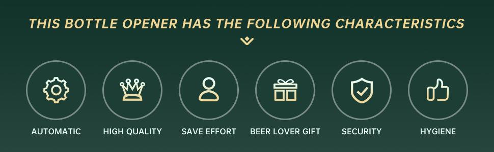Beer Bottle Opener with Cap, Stainless One-Handed Lid Opening Push&Pop Bottle Opener for Home Bars Camping Hiking(2PCS)