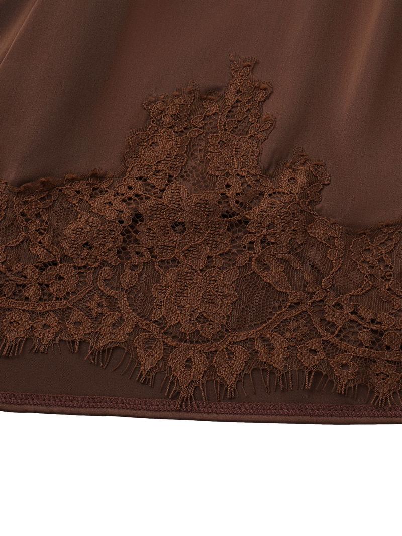 Women's Satin Silk Lace Shorts, Mid-Waist Mini Skirt, Luxurious Party Dress, French Style, Fashion Versatile Pants