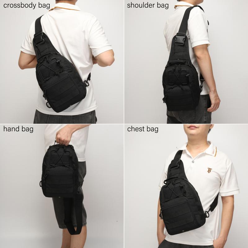 Tactical Compact EDC Sling Bag - Concealed Carry Shoulder Bag for Range, Travel, Hiking, Outdoor Sports Men Gifts