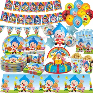 Happy Birthday Party Decoration Circus Theme Clown Party Supplies Tableware Kit Plates Balloons for Baby Shower Kids Favor Gifts