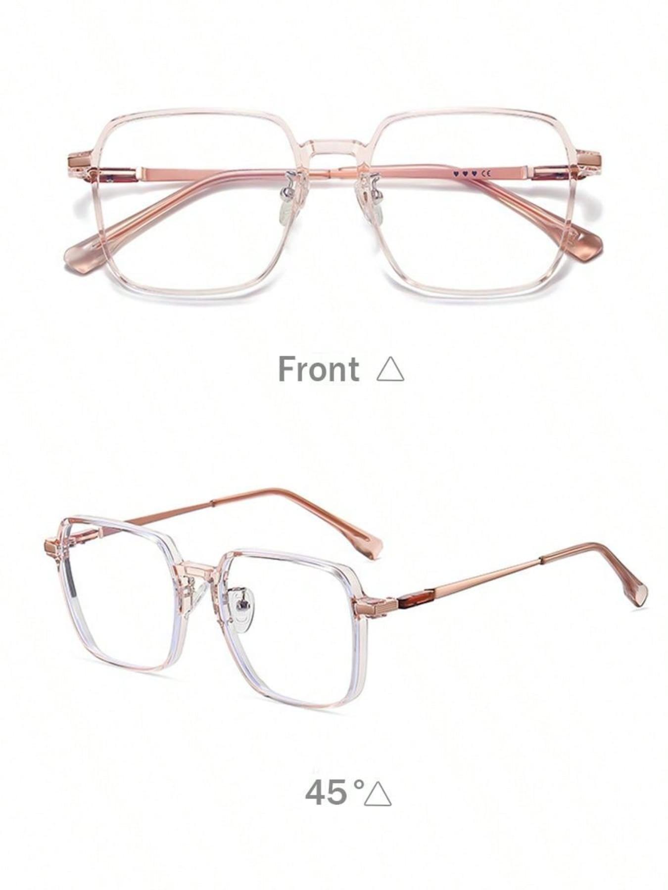 Women's Fashion Square Frame Eyeglasses, Classic Minimalist Eyeglasses for Everyday Use, Fashion Accessories for Outdoor Activities, Trendy Casual Eyeglasses