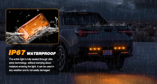 Nilight 9 LED Marker Tail Trailer Light Bar 14.2Inch 2 PCS Amber Clearance Identification Running Marker ID Rear Stainless Steel Bracket for 12V Pickup Truck Trailer RV Boat  dealsforyoudays