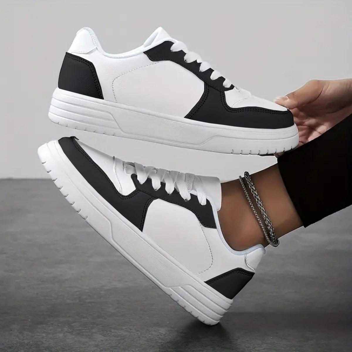Couple Lightweight Durable Sports Shoes Trainer, Full PU Leather, Low Top Soft Sole, Outdoor Walking Shoes, Sizes 35-45, Comfortable Casual