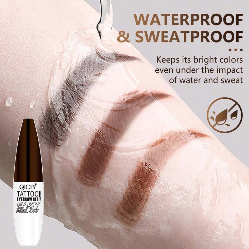 Easy Peel-Off Eyebrow Gel – Waterproof & Sweatproof, Long-Lasting Tint in Black or Brown, Medium Coverage, Suitable for All Skin Types