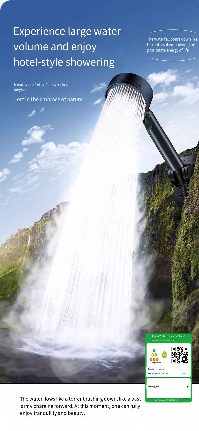 High Pressure Multi-Mode Handheld Showerhead - Anti-clogging nozzles, built-in power wash function for cleaning tubs, tiles and pets, extra-long stainless steel hose, wall and ceiling mounts. spray