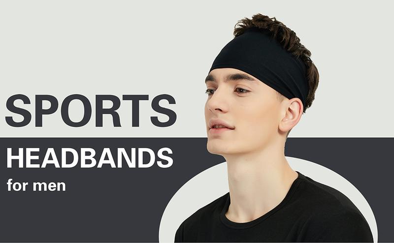 Sports Headbands for Men (5 Pack) - Moisture Wicking Workout Headband, Headbands for Men & Women | Sweat-Wicking, Secure Fit, Adjustable - Ideal for Running, Fitness, Basketball & Tennis