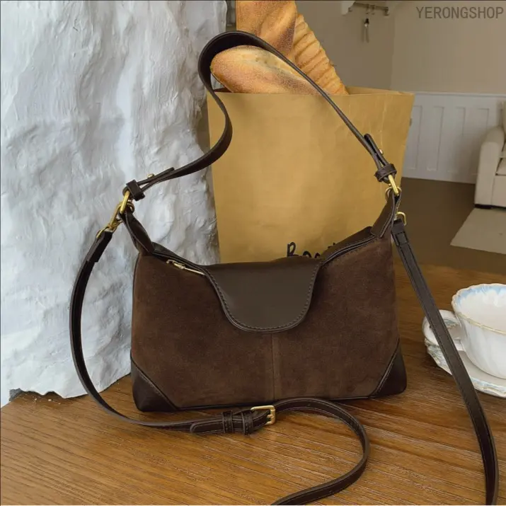 Women's Casual Soft Suede Underarm Bag, Large Capacity Convertible Crossbody Handbag with Removable Straps for Everyday Use, Casual Shoulder Bag, Crossbody Handheld Bag Inflatable Santa Claus Deer Sleigh Set prank gift crochet solid drop short length toy