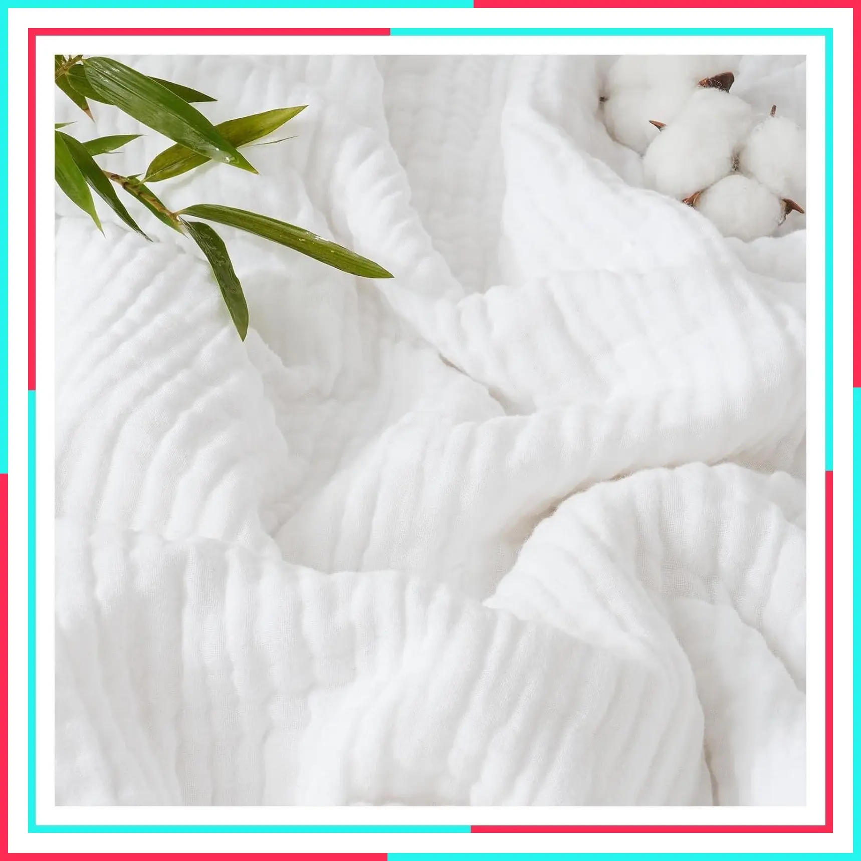 Cooling 4-Layer Muslin Blanket King Size 108"x90" White – Lightweight Breathable Gauze Blanket for Adults, 60% Bamboo Rayon & 40% Cotton, Soft for Hot Sleepers, Summer
