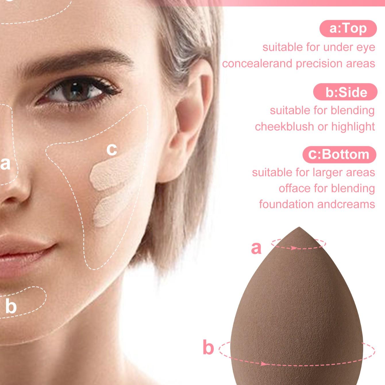 6pcs Non-Absorbent Makeup Tool Set, Soft Mixed Makeup Sponges, Makeup Sponges For Foundation, Face Sponges for Makeup, Dry Wet Use, Perfect Base Makeup, Ideal for Flawless Application, Beauty Sponges, Beauty Blenders, Blender Sponge