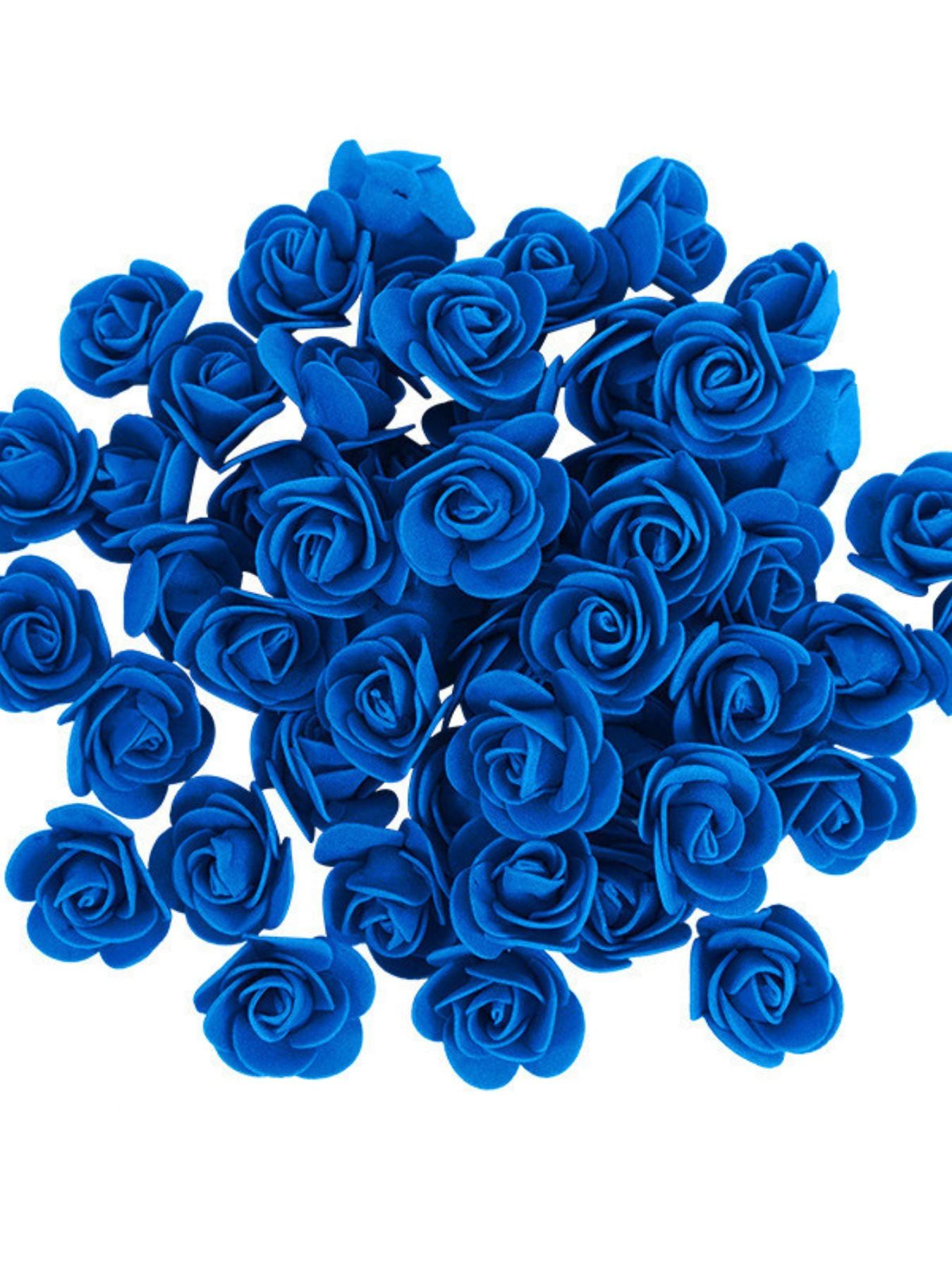100pcs Pe Rose Foam Flower Heads, Wedding Party Decoration Accessories, Artificial Fake Flowers for Candy Boxes, Realistic Foam Flowers