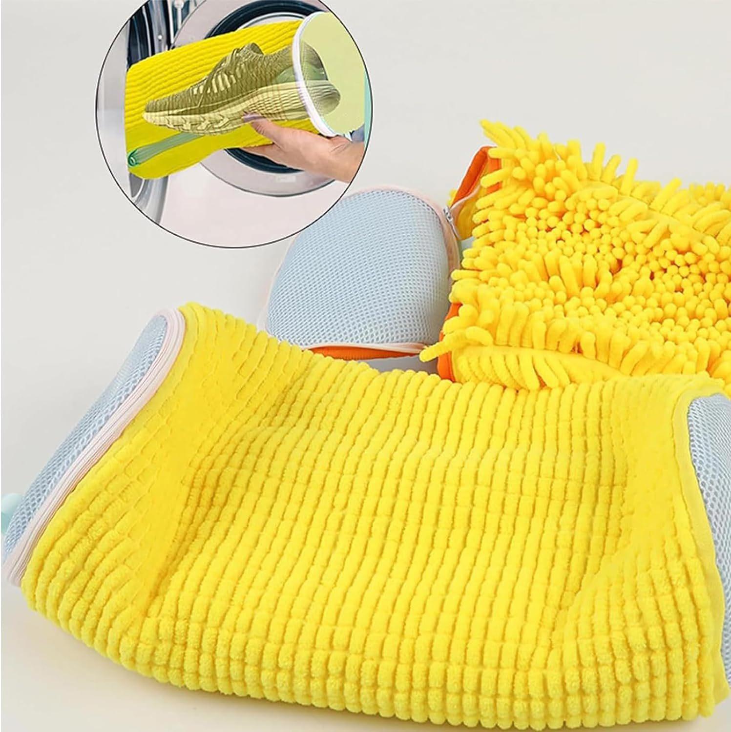 Lazy artifact shoe wash bag cylindrical polyester cotton laundry bag shoe protection anti-deformation wash bag