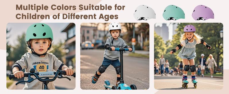 MOONCOOL Bike Helmets Protection Gear Set for 3~14 Years, Bicycle Helmet Knee Pads Elbow Pads Wrist Guards, Adjustable Helmet, Bicycle Scooter Roller Skate Expandable Luggage Lightweight Durable Luggage