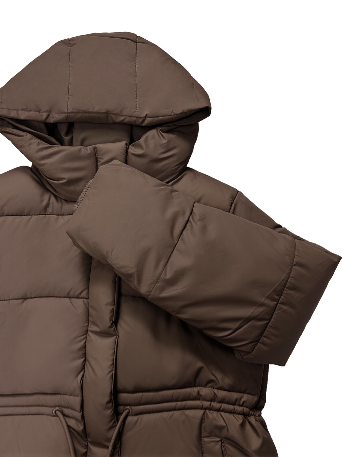 Women's Fashion Thickened Hooded Jacket, Waist-Centered Long Warm Coat for Outdoor Activities & Winter Travel