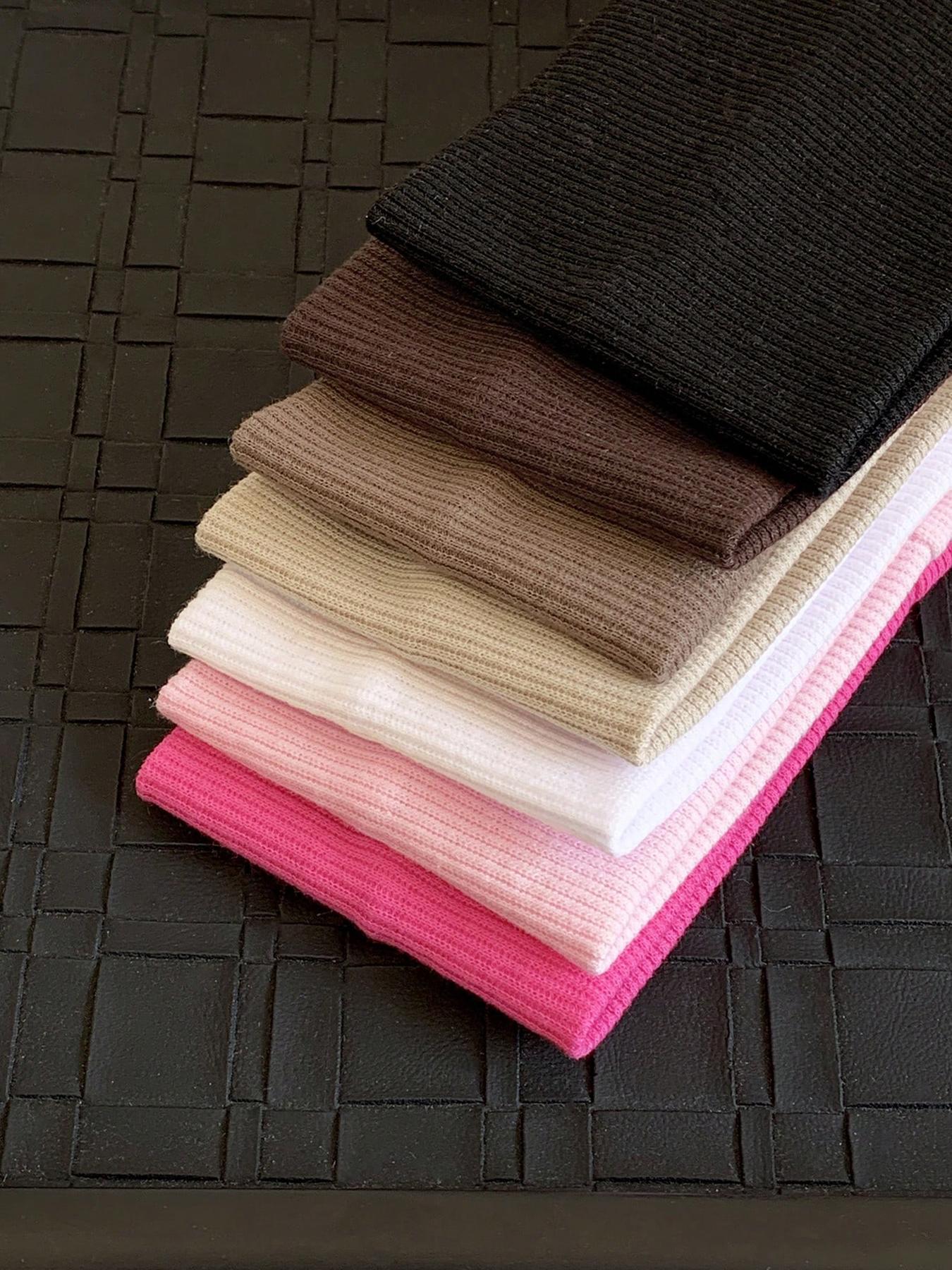 Solid Color Knitted Hair Band, High Elasticity Hair Band, Sweat Absorbing Hair Band, Casual All-match Hair Accessories for Women & Girls, Elastic Headbands, Workout Headband