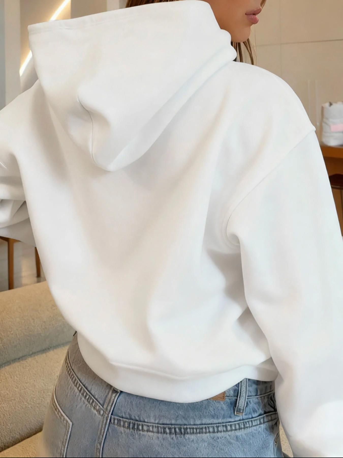 Palestinian Style Women's Hoodie with Graphic Pattern, Loose-Fitting Long Sleeve Casual Sweatshirt for Fall & Winter, Retro Sportswear for Trendy