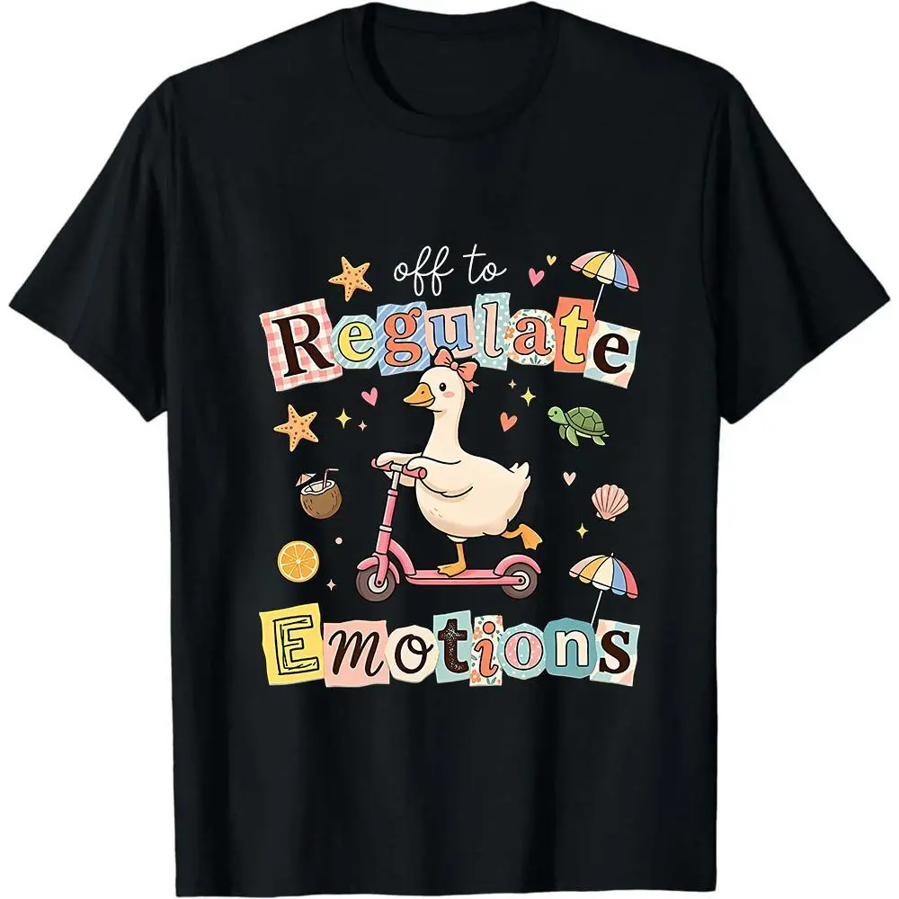 Off To Regulate Emotions Shirt, Summer Goose Shirt, Therapist Gift, Mental Health Shirt,  Summer Vibes Tee, Positivity Shirt