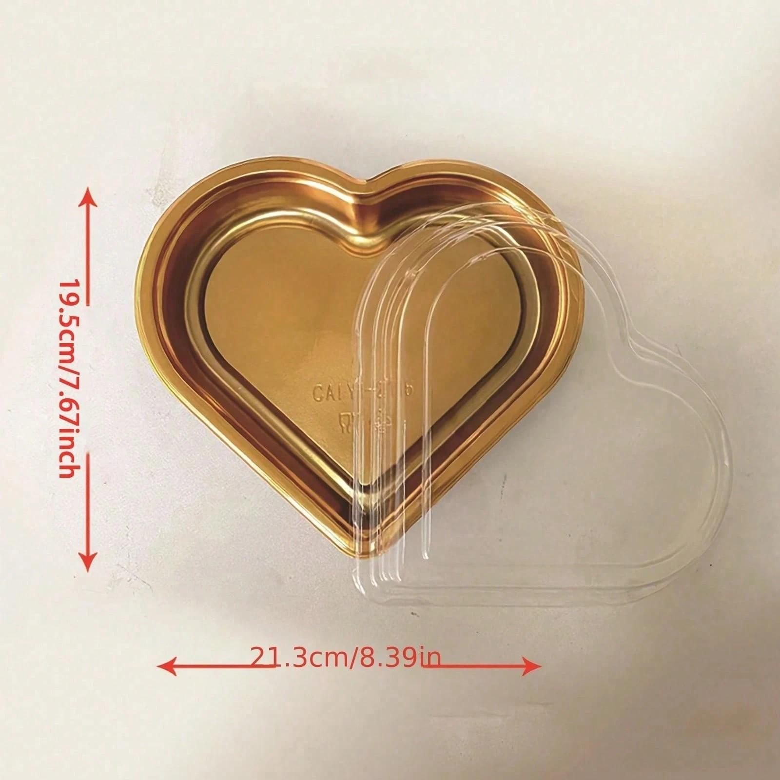 10PCS/5PCS Heart-Shaped Plastic Tray with Lid - Reusable, large-capacity snack container, suitable for fruits, sushi, vegetables, salads, cheese platters, and parties - Perfect gift for Valentine's Day, Mother's Day, Father's Day, and graduation - Elegant