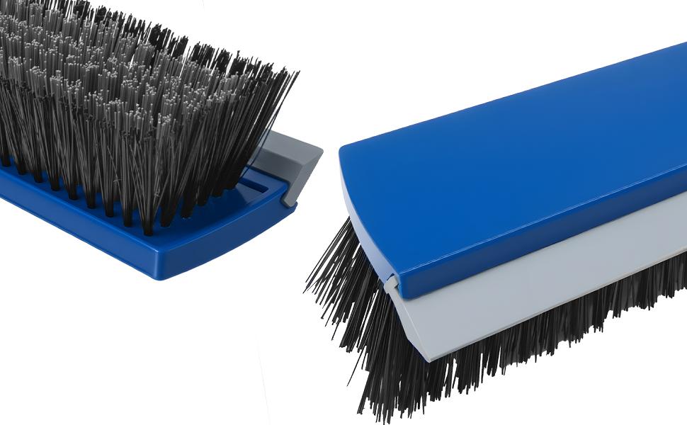 Furniture for daily use 16 Inch Push Broom Outdoor 2 in 1 with Rubber Squeegee and Stiff Bristle Deck Brush 58" Long Handle for Deck Patio Garage Warehouse Driveway Concrete Floor Cleaning Scrubbing(Blue)