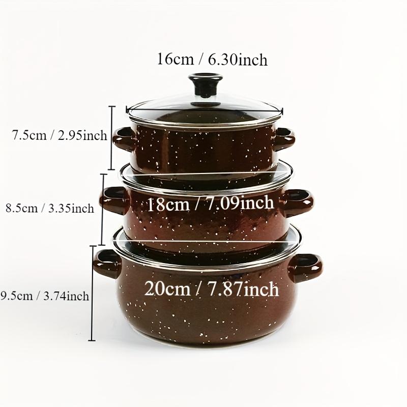 3pcs/5pcs multi-functional enamel set pot light and thin, soup pot cooking pot stew pot, open flame electric stove gas universal, restaurant kitchen home daily kitchen utensils and pots, outdoor camping, holiday gifts