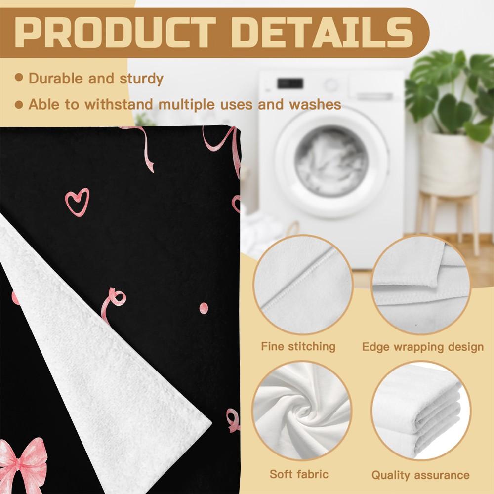 1-Piece Coquette Bow Printed Beach Towel, Cute Y2K Style Sand-Free Quick-Dry Microfiber Towel, Lightweight Absorbent Printed Beach Accessories, Ideal for Travel Vacation, Pool, Beach, Camping & Daily Use