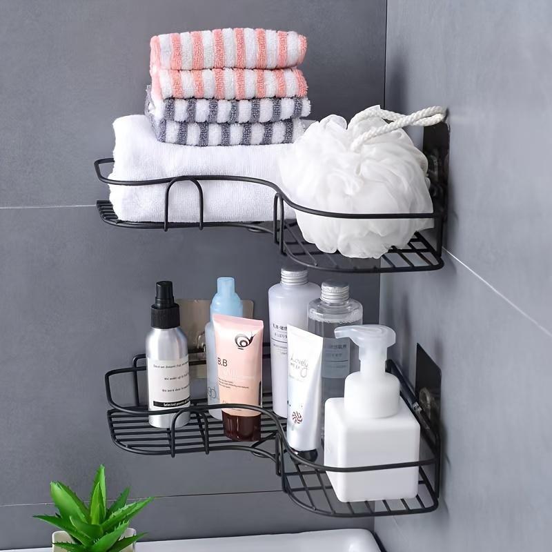 2 Pack Corner Shower Caddy, No Drilling Wall Mounted, Rustproof Bathroom Shelf Organizer, for Shampoo, Toner and Cosmetics