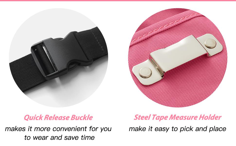19 Pocket Tool Belts - Gardening Belt with Quick Release Buckle,Adjustable Utility Belt,Work Apron for Men and Women,for Gardening,Electrician,Carpenter,Construction Tool Belt,Gifts (Pink)