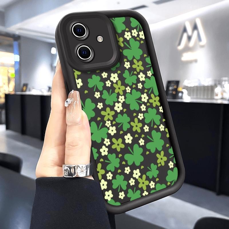 Clover Joy Pattern iPhone Case, Compatible with iPhone 17 Pro Max/16e/15plus/14pro/13pro/air, Anti-Slip Full Coverage Soft Tpu Protector